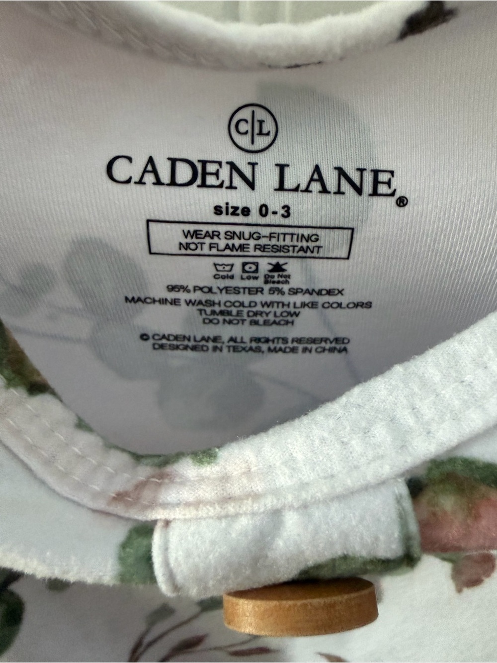 Caden Lane Millie Baby Floral Knot Gown - Pink & Green Bloom - Picture 3 of 3